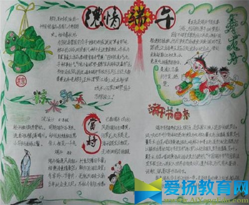 兒童畫端午節手抄報