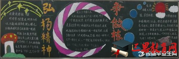 學長征精神黑板報模板設計圖片