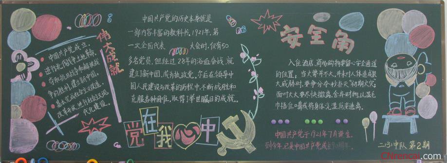 建黨95周年黑板報