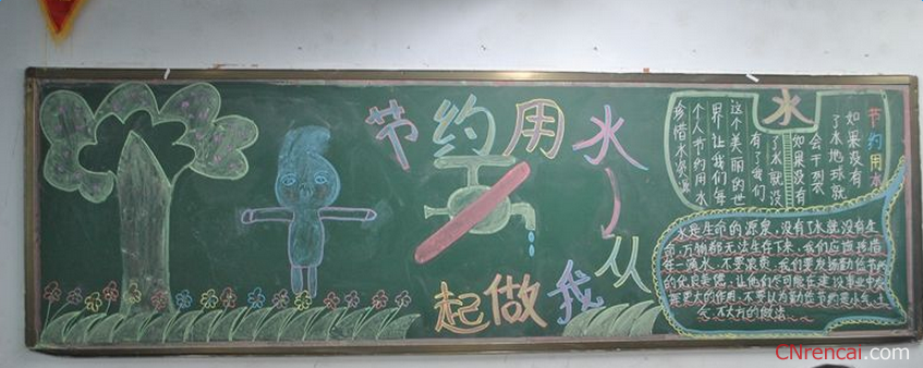 校園2016節約用水主題黑板報圖片