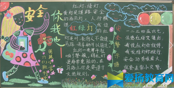 小學生安全黑板報版面設計圖