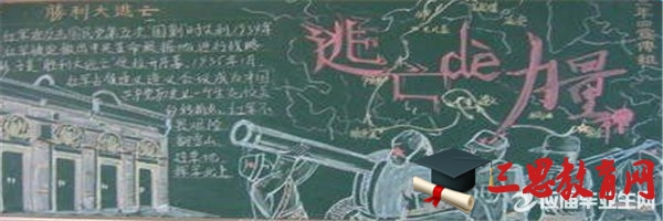 學長征精神黑板報模板圖片