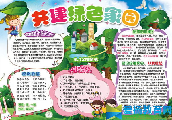 2017年植樹節手抄報設計圖